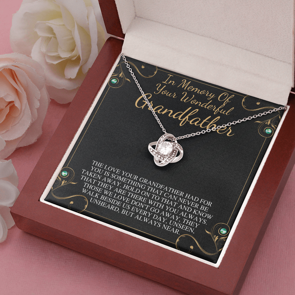 Loss of Grandfather Gift Grief Gift Grandpa Remembrance Necklace Sympathy Grandfather Memorial Gift Pass Away Grandfather, Love Knot #0300