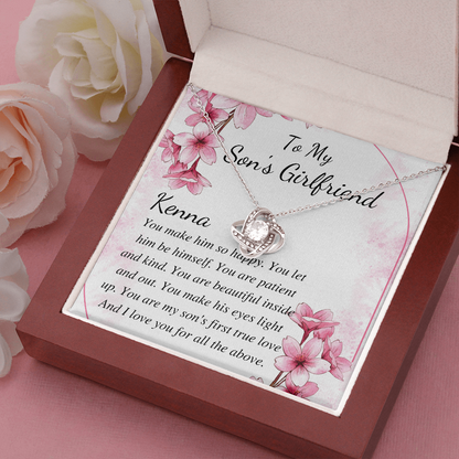 Necklace For Son's Girlfriend, Christmas Gift For Sons Girlfriend, Sons Girlfriend Gift, Son's Girlfriends Birthday Gift, Love Knot #0477 Kenna