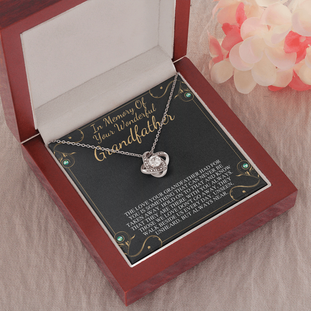 Loss of Grandfather Gift Grief Gift Grandpa Remembrance Necklace Sympathy Grandfather Memorial Gift Pass Away Grandfather, Love Knot #0300