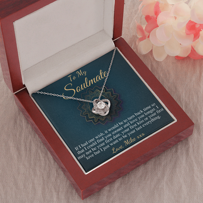 To My Soulmate Necklace, Soulmate Christmas Gift, Soulmate Jewelry, Jewelry Gift For Her, Gift For Soulmate,Anniversary Gift,Love Knot #0626 mike