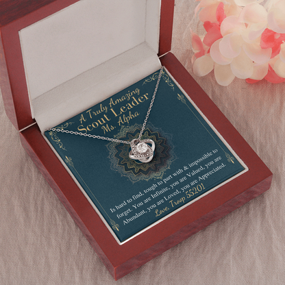 Scout Leader Gift Necklace, Girl Scout Leader Gift, Girl Scout Leader Appreciation, Scout Leader Thank You,Scout Leader Christmas Gift #0891 alpha