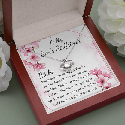 Necklace For Son's Girlfriend, Christmas Gift For Sons Girlfriend, Sons Girlfriend Gift, Son's Girlfriends Birthday Gift, Love Knot #0477 Blake