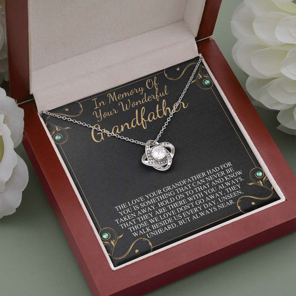 Loss of Grandfather Gift Grief Gift Grandpa Remembrance Necklace Sympathy Grandfather Memorial Gift Pass Away Grandfather, Love Knot #0300
