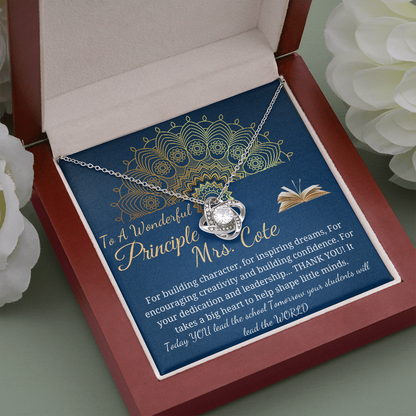 Principal Gift Personalized Principal Appreciation Gift For principal Retirement Gift Idea End Of Year Gift School Principal Love Knot #0384 cote