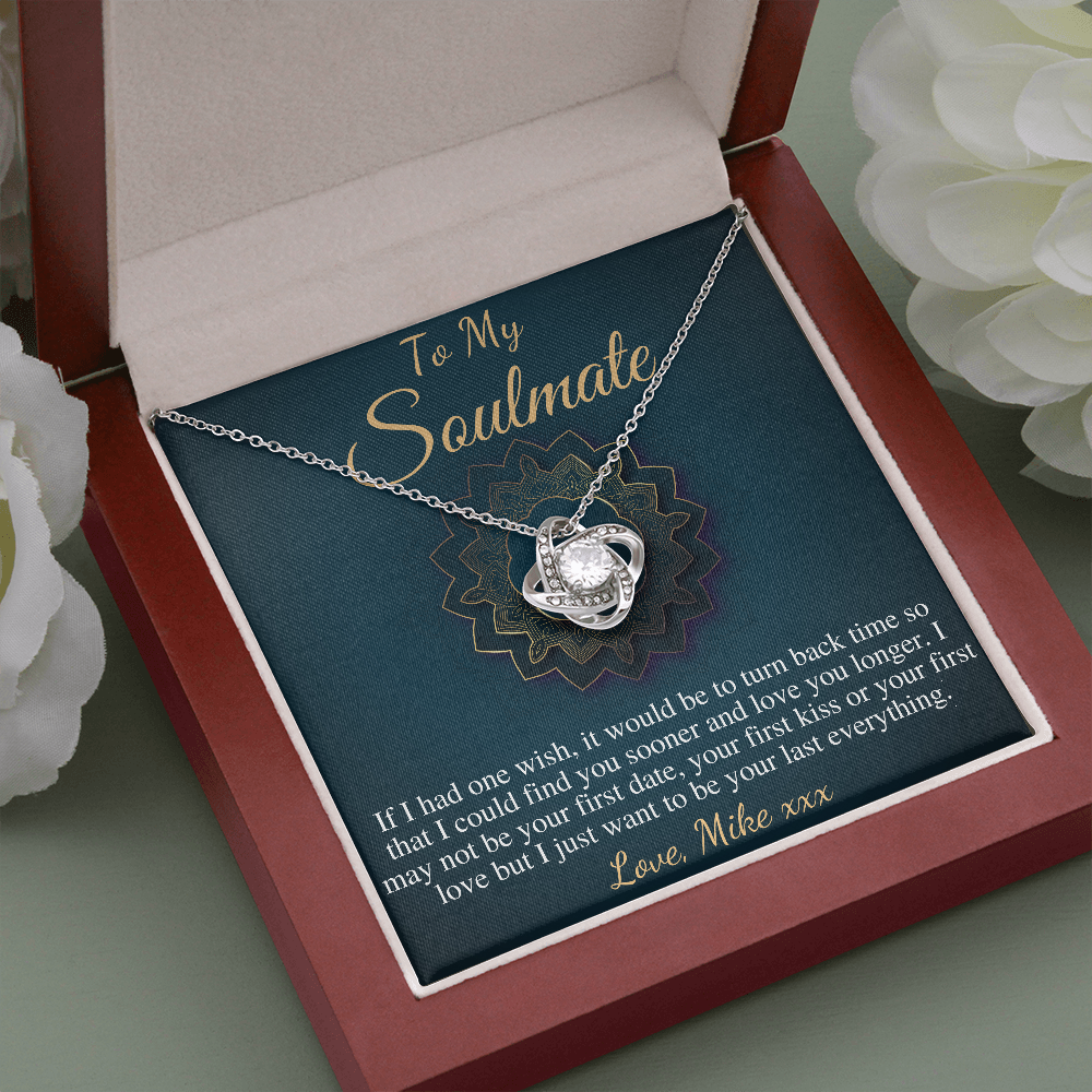 To My Soulmate Necklace, Soulmate Christmas Gift, Soulmate Jewelry, Jewelry Gift For Her, Gift For Soulmate,Anniversary Gift,Love Knot #0626 mike