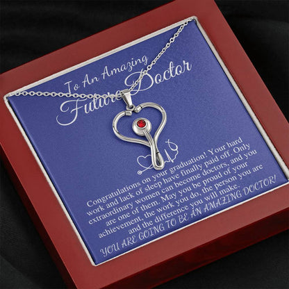Medical Student Gift, Med Student Gift, Future Doctor Christmas Gift, Medical Student Graduation Gift, Stethoscope Necklace For Doctor #0694