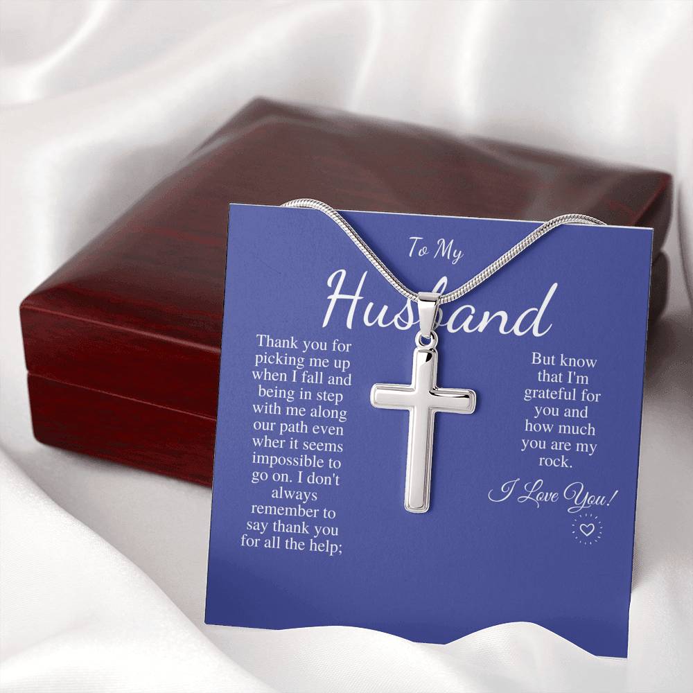 Gift for Husband, Cross Necklace for Husband, Anniversary Gift for Husband, Husband Birthday Gift, Sentimental Gift, Christmas Gift #0625