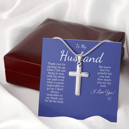 Gift for Husband, Cross Necklace for Husband, Anniversary Gift for Husband, Husband Birthday Gift, Sentimental Gift, Christmas Gift #0625