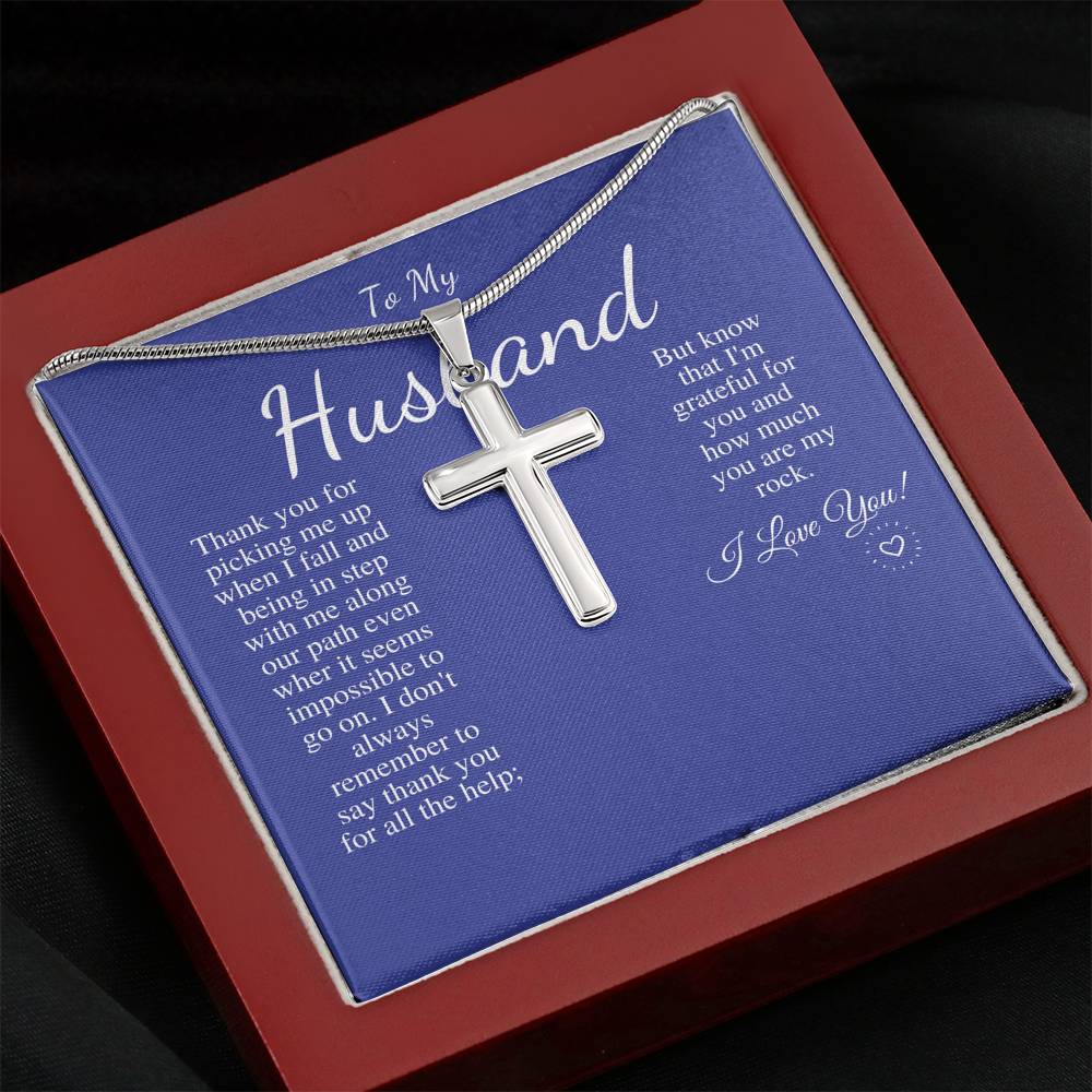 Gift for Husband, Cross Necklace for Husband, Anniversary Gift for Husband, Husband Birthday Gift, Sentimental Gift, Christmas Gift #0625