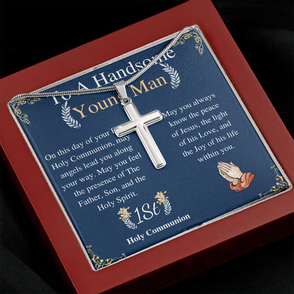 1st Communion gift • Boys Necklace with Cross• Cross necklace •Mens Necklace• Confirmation gift for Boys• Personalized gift for Boys w/o engraving