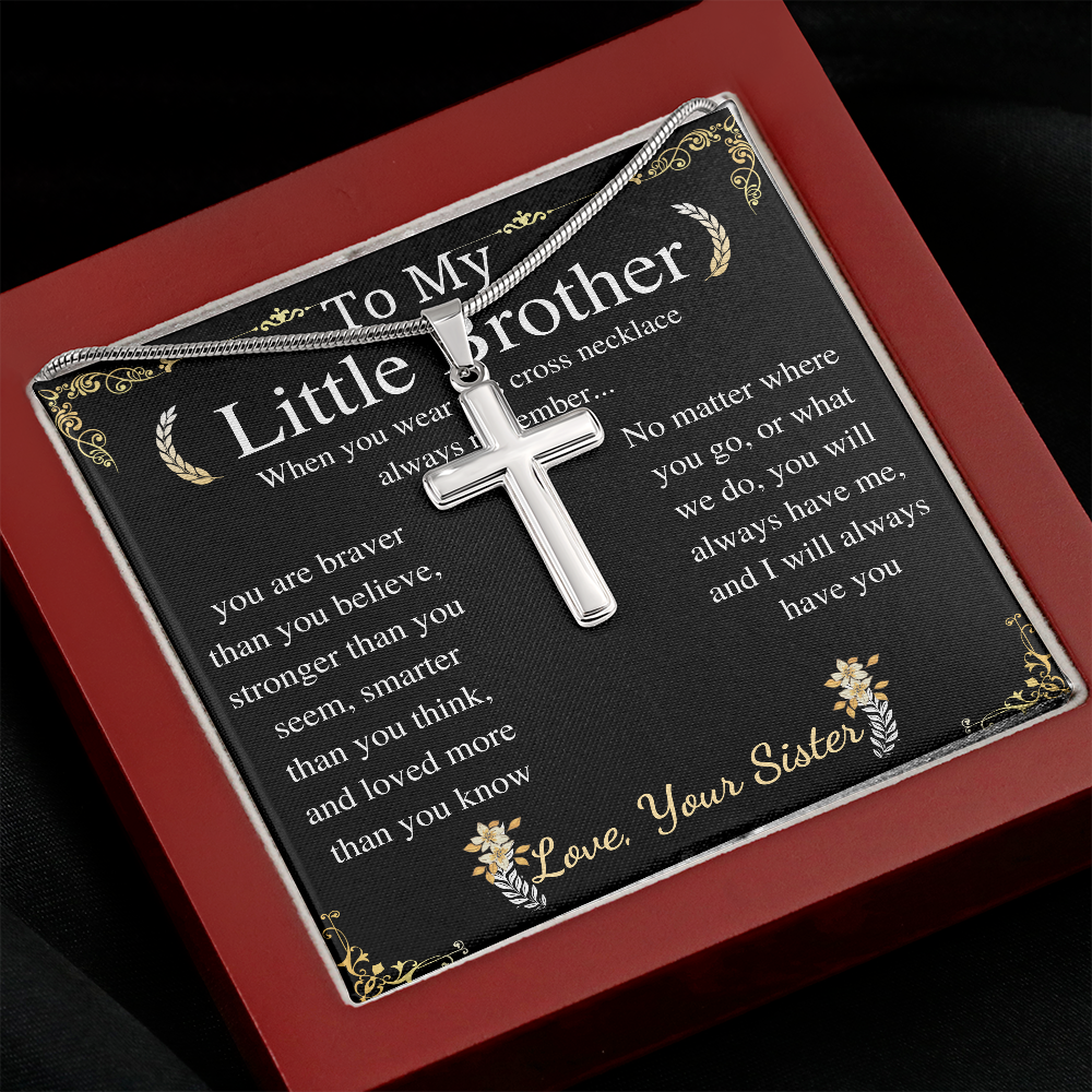 to my little brother cross w/o engraving