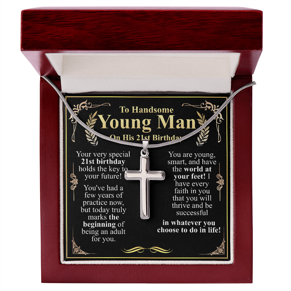 To a handsome young man on his 21st birthday cross
